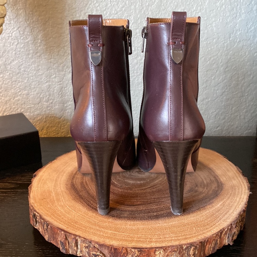 Coach Brown Leather Zip Ankle Boots - Picture 4 of 5